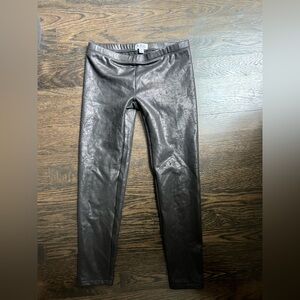 Girls MIA Faux Leather Black Leggings pleather vegan leather stretchy - size M